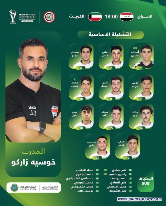 لمواجهة الكويت.. الإعلان عن تشكيلة منتخب العراق للناشئين